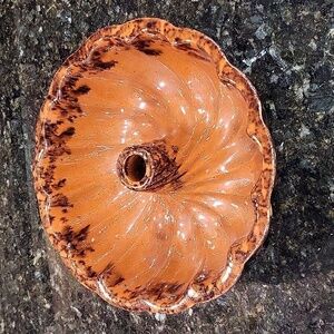 Early American Redware Pottery Cake  Bundt Mold